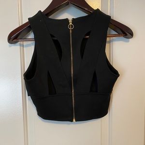 Express crop top! Cute cutout design on back! S
